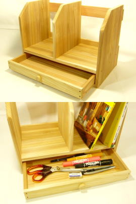 使って便利 引出し付き本立て 手作り木工工作キット 小箱 木の箱 簡単組み立て 夏休みの工作